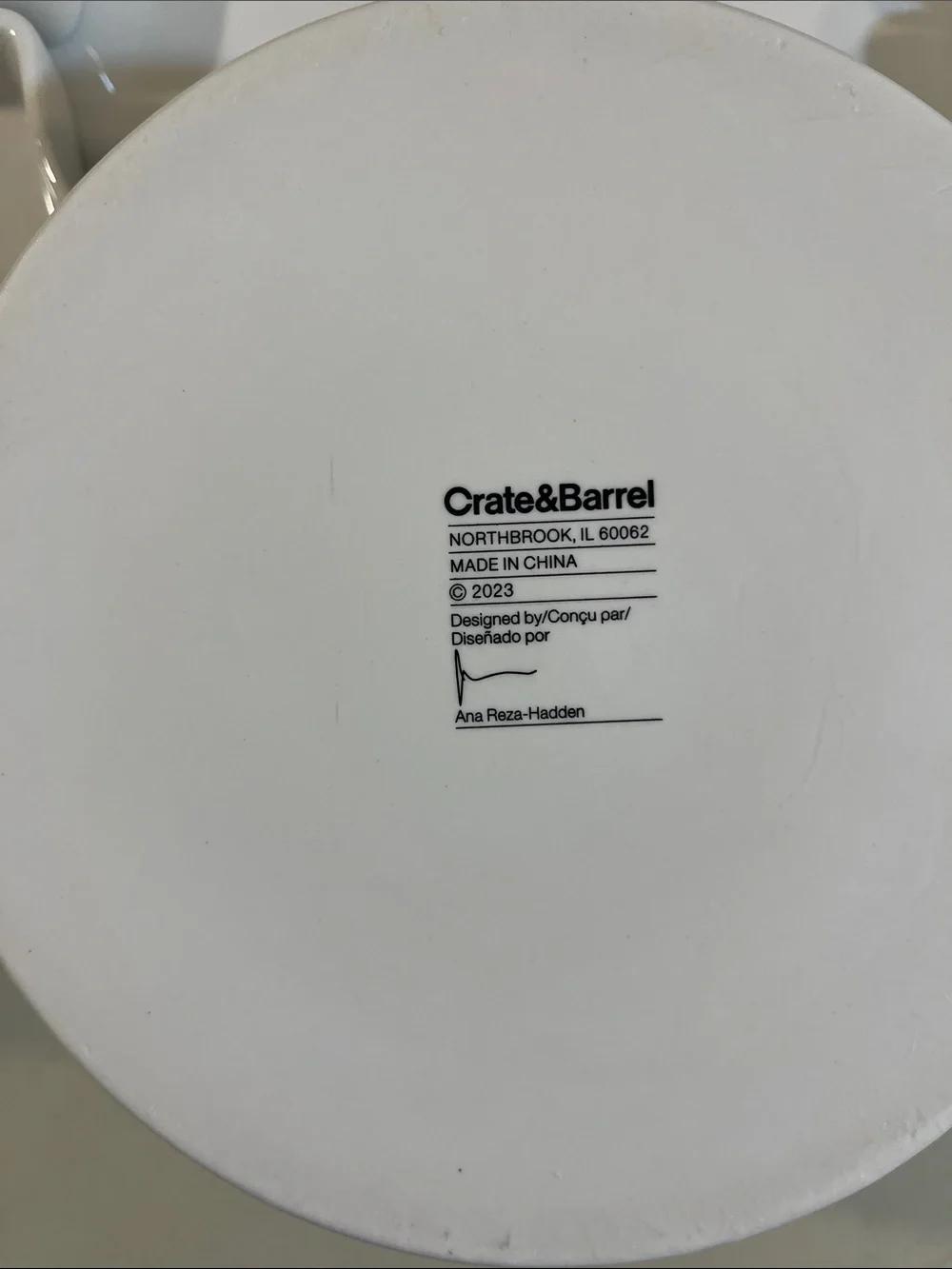 Crate&Barrel White Ceramic Divided Serving Platter with Center Bowl